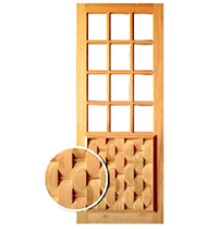 Folha Porta Couro e Vidro Quadriculado