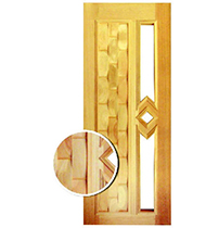 Folha Porta Couro Vidro Losango