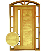 Portal Couro com Vidro Quadriculado